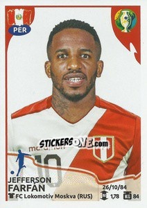 Sticker Jefferson Farfán - CONMEBOL Copa América Brasil 2019 - Panini