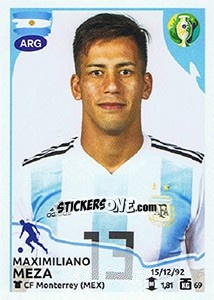 Cromo Maximiliano Meza - CONMEBOL Copa América Brasil 2019 - Panini