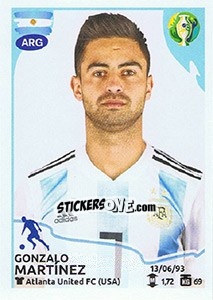 Figurina Gonzalo Martínez - CONMEBOL Copa América Brasil 2019 - Panini