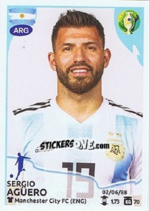 Sticker Sergio Agüero - CONMEBOL Copa América Brasil 2019 - Panini