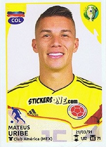 Sticker Mateus Uribe - CONMEBOL Copa América Brasil 2019 - Panini