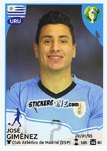 Cromo José Giménez - CONMEBOL Copa América Brasil 2019 - Panini