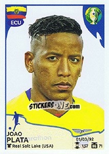 Cromo Joao Plata - CONMEBOL Copa América Brasil 2019 - Panini