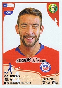 Sticker Mauricio Isla - CONMEBOL Copa América Brasil 2019 - Panini