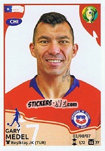 Cromo Gary Medel - CONMEBOL Copa América Brasil 2019 - Panini