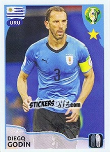 Cromo Diego Godín (URU) - CONMEBOL Copa América Brasil 2019 - Panini