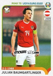 Sticker Julian Baumgartlinger - Road to UEFA Euro 2020 n. 8 - Panini