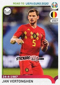 Sticker Jan Vertonghen - Road to UEFA Euro 2020 n. 22 - Panini