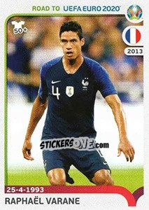 Sticker Raphaël Varane - Road to UEFA Euro 2020 - Panini
