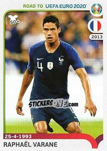 Sticker Raphaël Varane - Road to UEFA Euro 2020 n. 101 - Panini