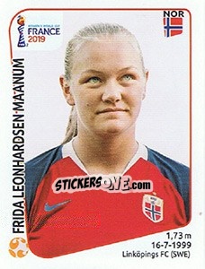 Sticker Frida Leonhardsen Maanum - FIFA Women's World Cup France 2019 - Panini