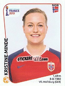Figurina Kristine Minde - FIFA Women's World Cup France 2019 - Panini