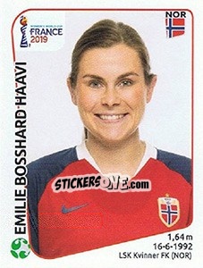 Sticker Emilie Bosshard Haavi - FIFA Women's World Cup France 2019 - Panini