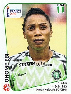 Sticker Onome Ebi - FIFA Women's World Cup France 2019 - Panini