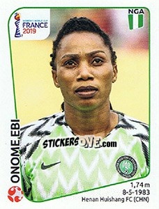 Figurina Onome Ebi - FIFA Women's World Cup France 2019 - Panini