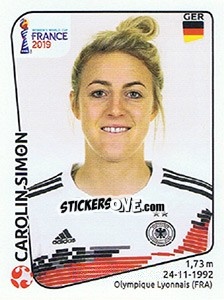 Sticker Carolin Simon - FIFA Women's World Cup France 2019 - Panini