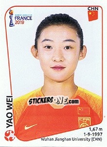 Cromo Yao Wei - FIFA Women's World Cup France 2019 - Panini