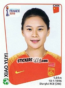 Sticker Xiao Yuyi - FIFA Women's World Cup France 2019 - Panini