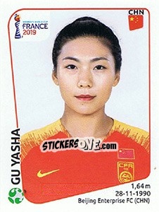 Sticker Gu Yasha - FIFA Women's World Cup France 2019 - Panini