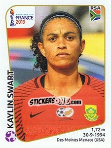 Figurina Kaylin Swart - FIFA Women's World Cup France 2019 - Panini