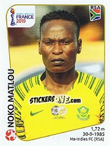 Cromo Noko Matlou - FIFA Women's World Cup France 2019 - Panini