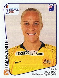 Sticker Tameka Butt - FIFA Women's World Cup France 2019 - Panini
