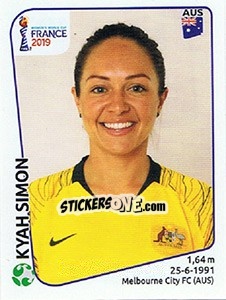 Figurina Kyah Simon - FIFA Women's World Cup France 2019 - Panini
