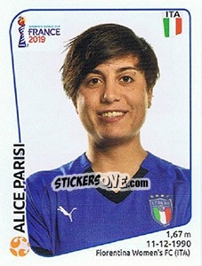 Sticker Alice Parisi - FIFA Women's World Cup France 2019 - Panini
