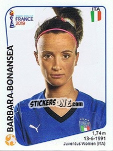 Figurina Barbara Bonansea - FIFA Women's World Cup France 2019 - Panini