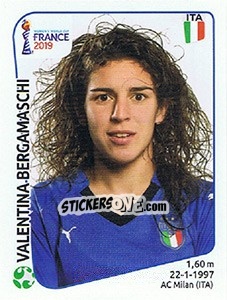 Figurina Valentina Bergamaschi - FIFA Women's World Cup France 2019 - Panini