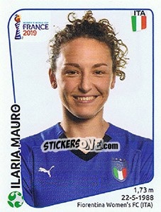 Sticker Ilaria Mauro - FIFA Women's World Cup France 2019 - Panini