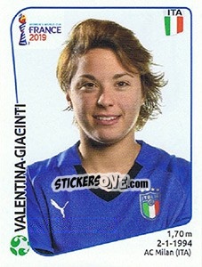 Figurina Valentina Giacinti - FIFA Women's World Cup France 2019 - Panini