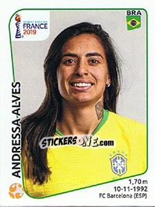 Sticker Andressa Alves - FIFA Women's World Cup France 2019 - Panini