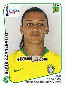 Sticker Beatriz Zaneratto - FIFA Women's World Cup France 2019 - Panini