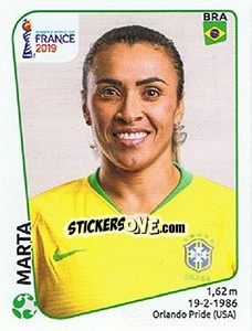 Figurina Marta - FIFA Women's World Cup France 2019 - Panini