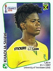Sticker Khadija Shaw - FIFA Women's World Cup France 2019 - Panini