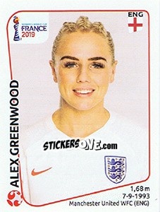 Sticker Alex Greenwood - FIFA Women's World Cup France 2019 - Panini