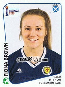 Sticker Fiona Brown - FIFA Women's World Cup France 2019 - Panini