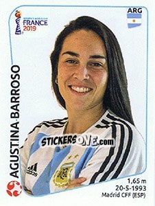 Figurina Agustina Barroso - FIFA Women's World Cup France 2019 - Panini