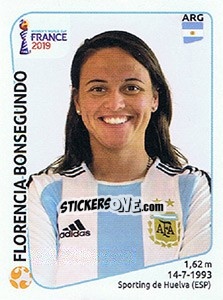 Sticker Florencia Bonsegundo - FIFA Women's World Cup France 2019 - Panini