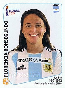 Figurina Florencia Bonsegundo - FIFA Women's World Cup France 2019 - Panini