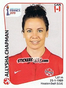 Sticker Allysha Chapman - FIFA Women's World Cup France 2019 n. 333 - Panini