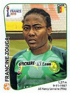 Sticker Francine Zouga - FIFA Women's World Cup France 2019 - Panini