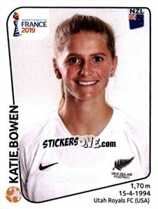 Cromo Katie Bowen - FIFA Women's World Cup France 2019 - Panini