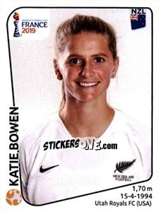 Figurina Katie Bowen - FIFA Women's World Cup France 2019 - Panini