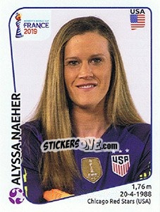 Sticker Alyssa Naeher - FIFA Women's World Cup France 2019 - Panini