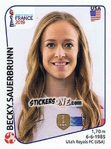 Sticker Becky Sauerbrunn - FIFA Women's World Cup France 2019 - Panini