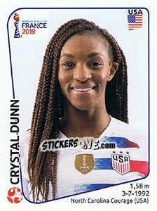 Sticker Crystal Dunn - FIFA Women's World Cup France 2019 - Panini