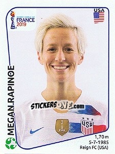 Sticker Megan Rapinoe - FIFA Women's World Cup France 2019 - Panini