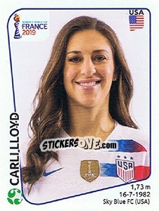 Sticker Carli Lloyd - FIFA Women's World Cup France 2019 - Panini